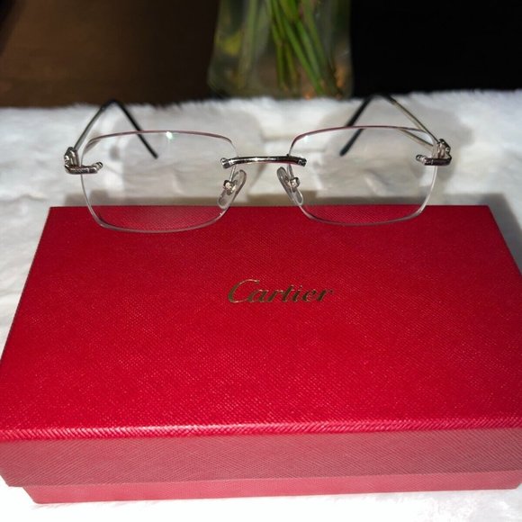 Cartier Glasses (Authenic Mens Eyewear) 18k Gold CT00690-002 B65C58LK - Picture 1 of 7